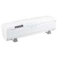 Restaurantware-Chef 101 Food Wrap Dispenser with Cutter, 1 Refillable Cling Wrap Dispenser - Fits 12” to 18” x 2000’ Rolls, Press Down and Cut, White Plastic Aluminum Foil, Sharp Blade