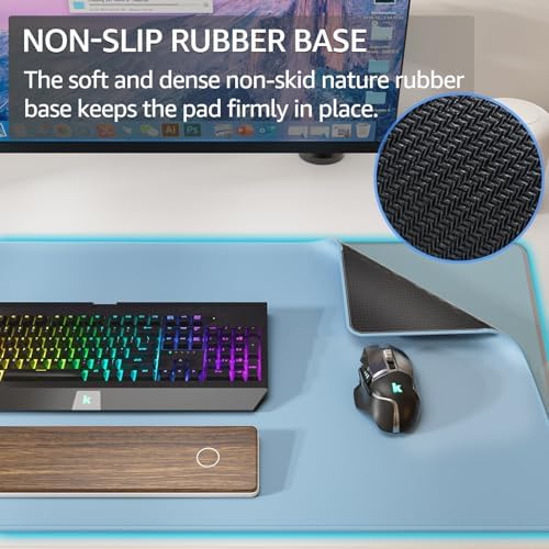 KTRIO Large Gaming Mouse Pad, Desk Mat, 31.5 x 15.7 in, Ice Blue, XXL