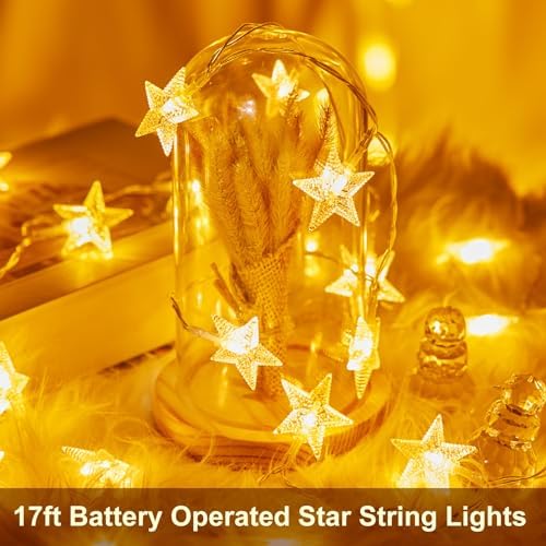 Minetom 50 LED Star String Lights, 17ft Fairy Lights Battery Operated