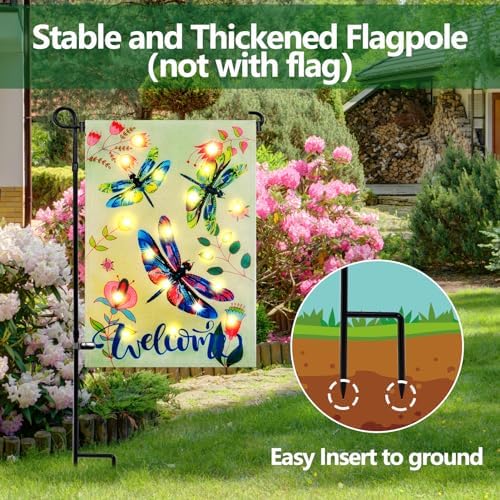3 Pack Garden Flag Stand Holder Pole, Proof Metal Paint Yard Flag Stand