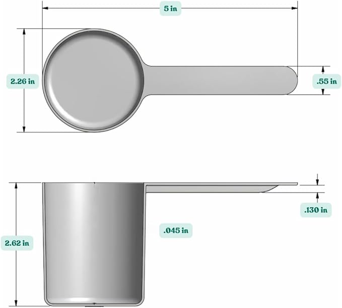 148 mL (148 CC | 5 Oz.) Long Handle Plastic Measuring Scoop for Coffee, Protein Powder, Pet Food, Spices, Grains, Dry Goods – Food-Grade BPA-Free (Pack of 1)