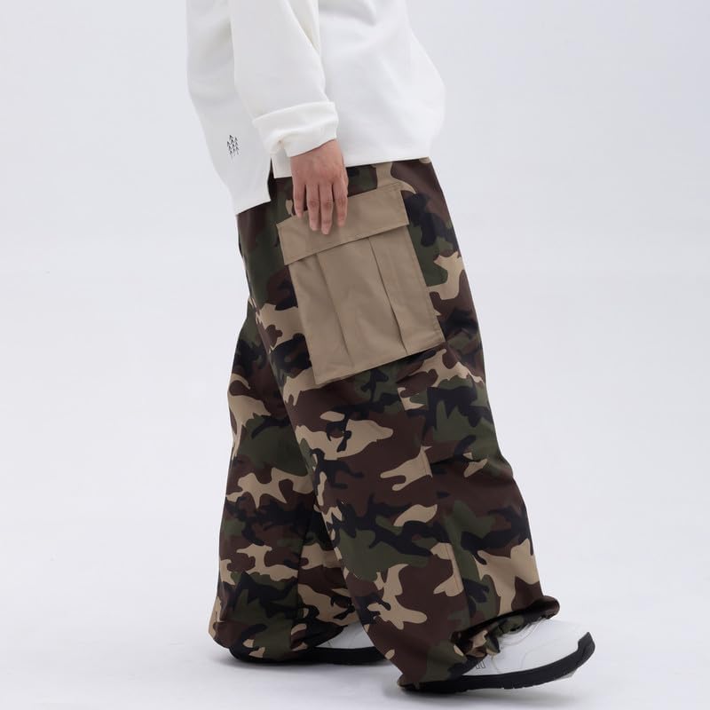 SNOWVERB Loose Fit Snowboard Leopard Ski Snow Baggy Pants for Men and Women