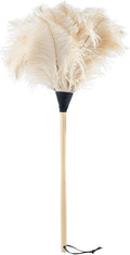 Redecker Ostrich Feather Duster with Varnished Wooden Handle, 31-1/2-Inches, Light