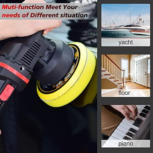 AOBEN Car Buffer Polisher,6 inch Dual Action Polisher,Random Buffer Polisher kit with 6 Variable Speed 1000-4500rpm,Detachable Handle,4 Buffing Pads for Car detailing Polishing and Waxing (Pack of 2)
