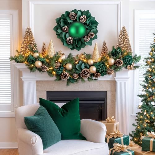 Threan 10 Inch Emerald Green Matte Large Christmas Ball Ornament