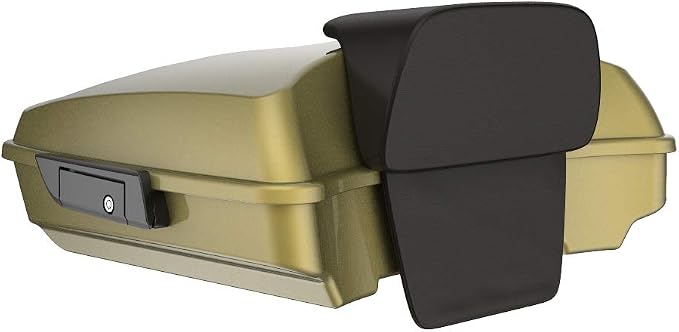 Advanblack Road Glide Tour Trunk Pack Olive Gold Razor Tour Trunk Pack Backrest Pad for '97-'25 Harley Touring Road King Street Glide Electra Glide CVO models
