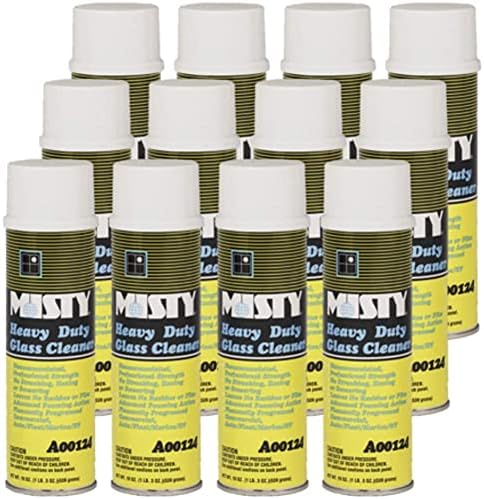 MISTY Heavy Duty Glass Cleaner - 19 oz (Case of 12) 1001482 - Professional-Strength, Foaming, Ammonia Free, Leaves No Residue or Film on Windows, Windshields, Mirrors