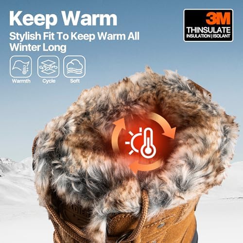 FREE SOLDIER Women's Waterproof Winter Cold Weather Snow Boots for Women Outdoor Fashion Duck Boots Comfortable Insulated