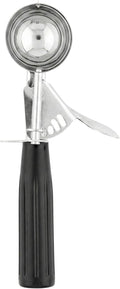 Restaurantware 1.1 Ounce Portion Scoop, 1 Trigger Release Stainless Steel Cookie Scoop - With Black Handle, Stainless Steel Disher, For Portion Control, Cookie Dough, Cupcake Batter, Or Ice Cream