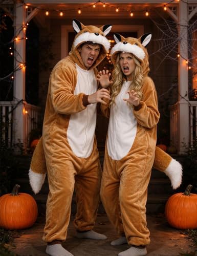 vavalad Onesie Adult Costume,Flannel Animal One Piece Pajama for Halloween Cosplay Couple Friends Gift