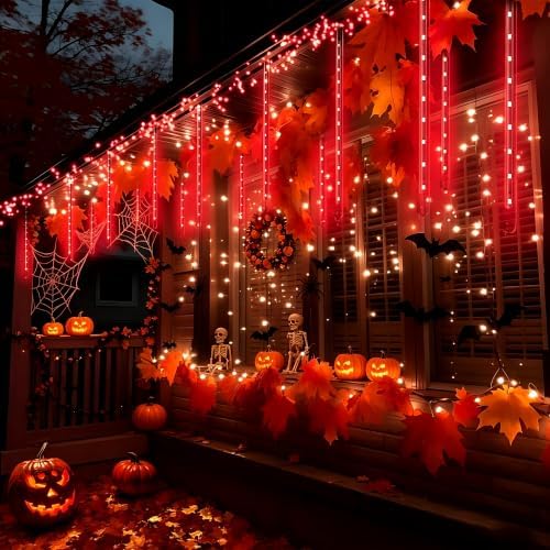 Aukora Halloween Outdoor Lights, UL Certified Red Meteor Shower Lights