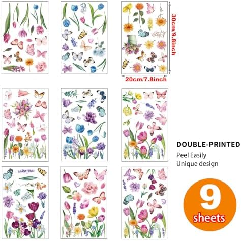 Spring Flower Window clings Decorations Decals Stickers for Office Home