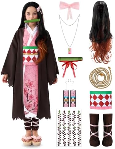 Spooktacular Creations Halloween Ninja Costumes for Kids, Girls Kimono Set, Toddlers Pink Anime Outfit