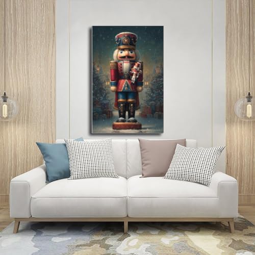 JDBeehpy Big &Small Nutcracker Soldier Canvas Prints Unframed 16x24inch