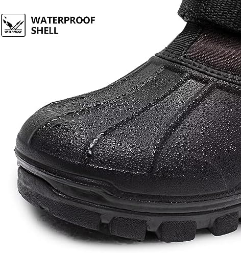 HOBIBEAR Men's Waterproof Snow Boots, Insulated Pull-On Winter Boots