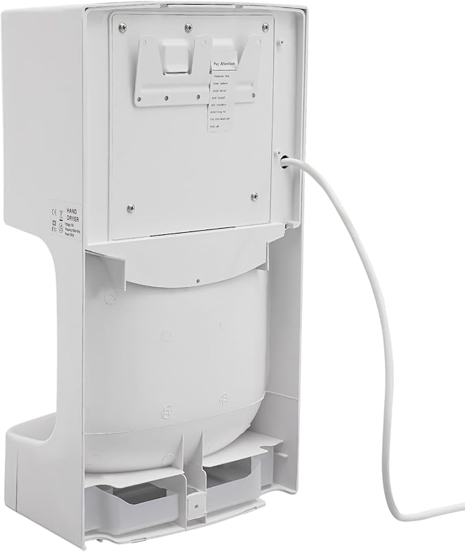Commercial Automatic Hand Dryer, Wall-Mounted Air Wiper with Drip Tray 1000W High Speed Warm & Cold Wind for Home Shopping Mall Business Restroom