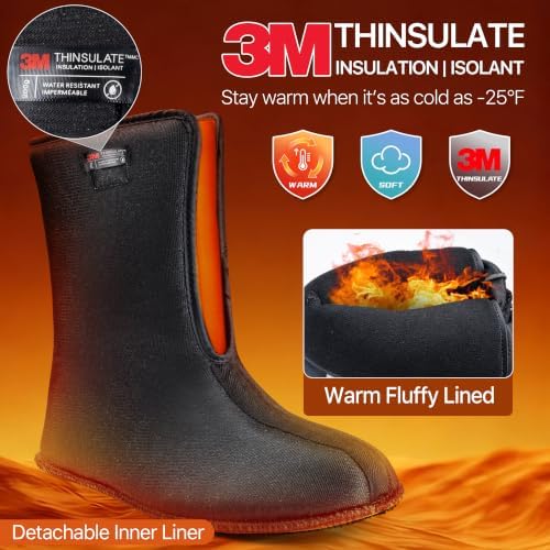FREE SOLDIER Men's Waterproof Winter Shell Snow Boots with Removable Liner