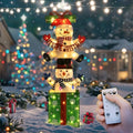 Snowman in Gift Box Outdoor Christmas Decoration with Timer&Remote Control