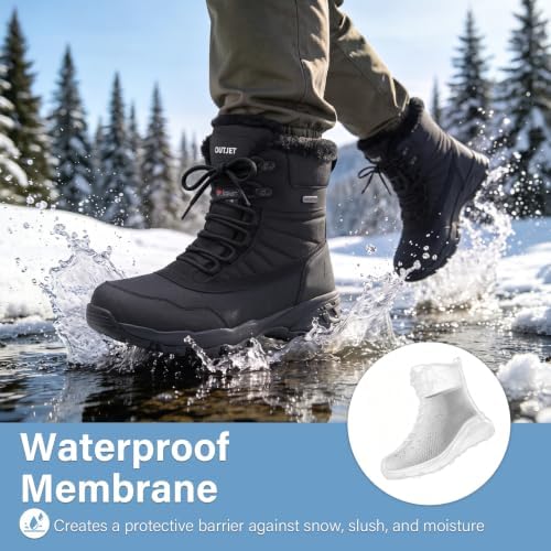 Men's Waterproof Winter Snow Boots Insulated Lightweight