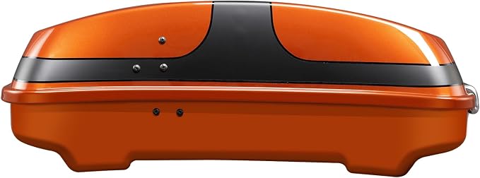 5.5" Razor Motorcycle Trunk W/Latch Key Fit For Harley 2014-2025 Touring CVO Road King Street Glide Electra Glide Ultra Limited Pack Scorched Orange/Black Denim