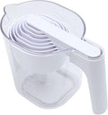 COOK WITH COLOR Measuring Cup Set - 9 PC. Nesting Stackable Liquid Measure Cup, Dry Measuring Cups and Spoons with Funnel and Scraper (White)