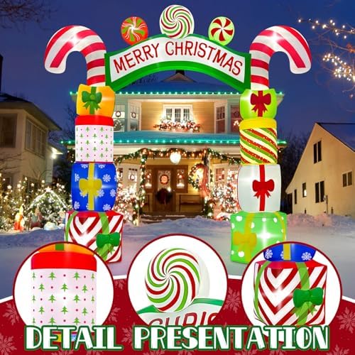 Kalolary 10FT Christmas Inflatable Archway Gift Boxes, Xmas Arch Inflatable