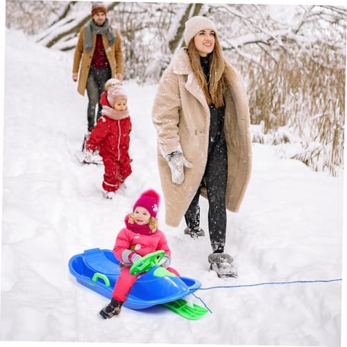 Thickened Snow Sled with Brakes Steering Wheel Winter Season