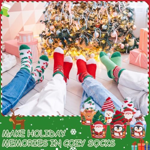30 Pairs Christmas Cupcake Socks Women Fuzzy Xmas Party Gifts