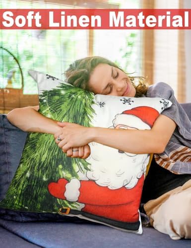 multiwins Christmas Pillow Covers 16x16 4Pcs Double-Sided Print Home Decor