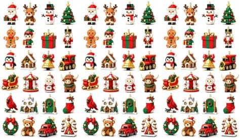 24-Day Mini Christmas Brick Ornament Advent Calendar，3set