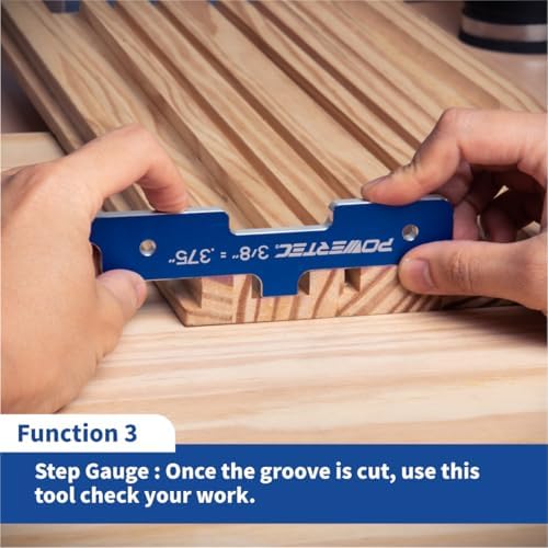 POWERTEC Router Setup Blocks & Table Saw Gauge 7PC Set, 71579