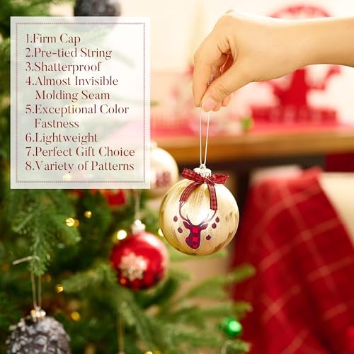 Valery Madelyn 16ct Christmas Ball Ornaments Tree Decorations Set 3.15 Inch