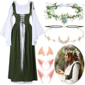 Bonuci 6 Pcs Medieval Renaissance Costume Women Fairy Dress