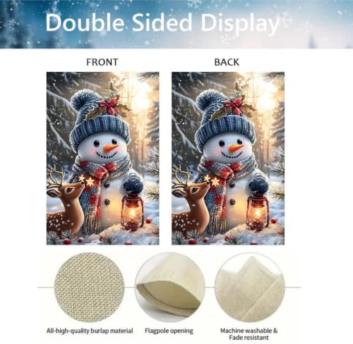 Large Winter Christmas House Flags for Outside 28 x 40 Double Sided