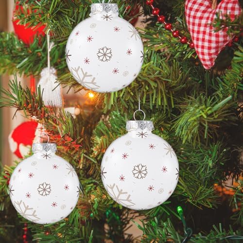 Zubebe 48 Pcs 3.15 Inch Blank White DIY Christmas Ball Ornaments for Craft