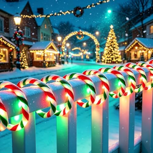 Christmas Candy Cane Lights, 66ft White & Red & Geeen Christmas Rope Lights