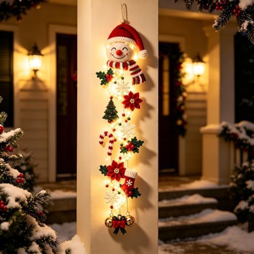 Glowing Christmas Door Hanger,Lighted Christmas Door Hanger Decorations(2#)