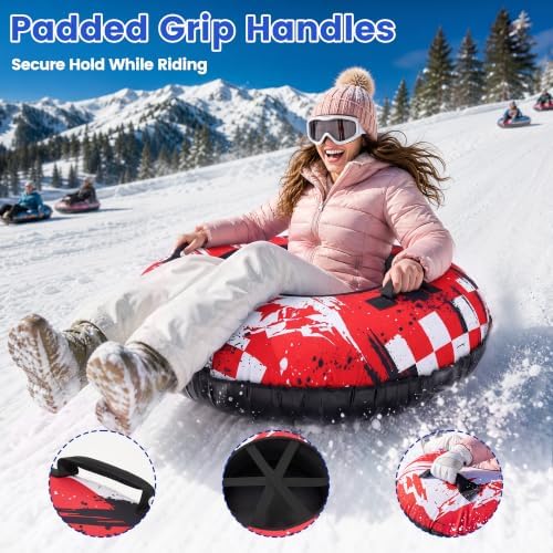 MOPHOTO Snow Tube, 39"/42" Heavy Duty Inflatable Snow Tube, Supports 550lbs