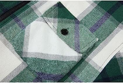 GEEK LIGHTING Men's Flannel Shirts Jacket Sherpa Lined Plaid Zipper Hoodie