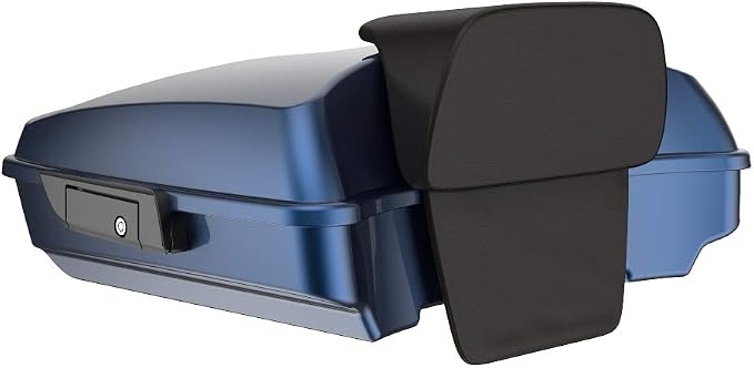 Advanblack Road Glide Tour Trunk Pack Big Blue Pearl Razor Tour Trunk Pack Backrest Pad for '97-'25 Harley Touring Road King Street Glide Electra Glide CVO models