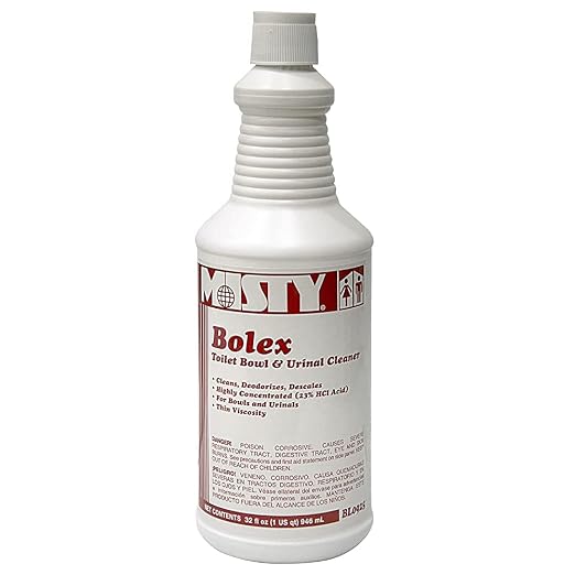 MISTY Bolex Toilet Bowl Cleaner and Urinal Cleaner- 32 oz (Case of 12) - 1038799 - Concentrated Formula to Give a Powerful Cleaning for Pristine Bathrooms Every Time