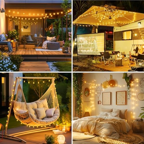 Minetom Crystal Globe String Lights Plug in - 66 ft 200 LED Globe Fairy String Lights with Remote and Timer, Waterproof for Bedroom Tent Loft Bed Window Porch Patio Wedding Party Holiday Decor