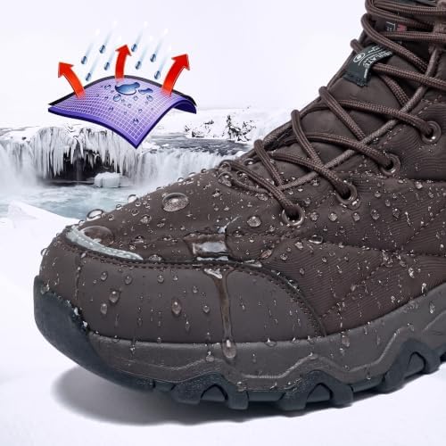 EQW Men's Waterproof Snow Boots Insulation Lightweight Non-Slip