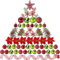 Sratte 94 Pcs Christmas Tree Ornaments Decoration Set, Green,Red