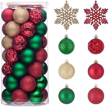 Valery Madelyn 50ct Christmas Tree Decorations Ball Ornaments 2.36 Inches