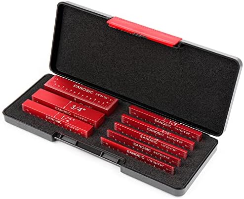 EANOSIC Setup Blocks Height Gauge Set, 8pcs Precision Aluminum Setup Bars for Router and Table Saw Accessories Woodworking Set Up, Bars Include Laser Engraved Size Markings (Extra Long 4 Inch)
