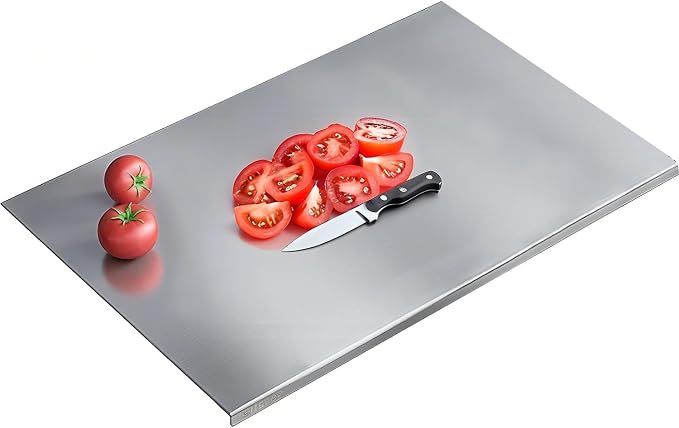 304 Stainless Steel Cutting Board – Stainless Steel Kitchen Chopping Boards Non-Slip, Dishwasher Safe – Ideal for Meat, Vegetables, Fruits, Bread & Baking – Commercial & Home Use (31.5 * 19.6in)
