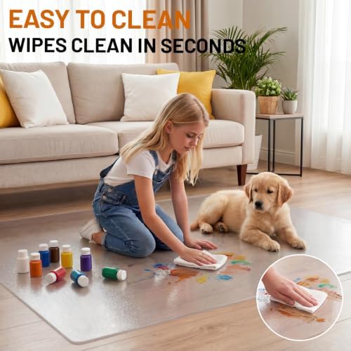 Clear Office Chair Mat for Hardwood Floors, Heavy Duty Protector
