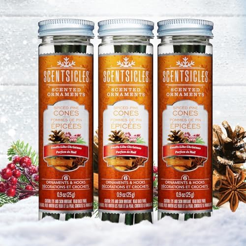 Scentsicles Spiced Pine Cones Scented Christmas Ornaments 3 Pack