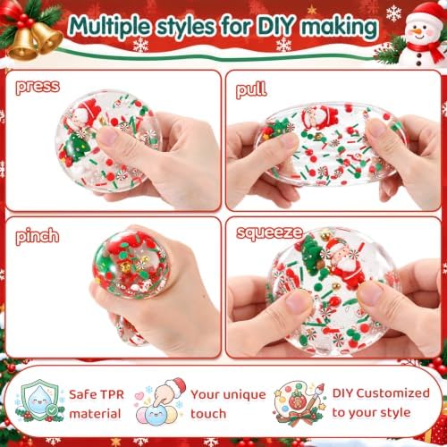 12 Set Christmas DIY Stress Ball Making Kit Chrismas Craft Gift